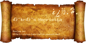 Ökrös Henrietta névjegykártya